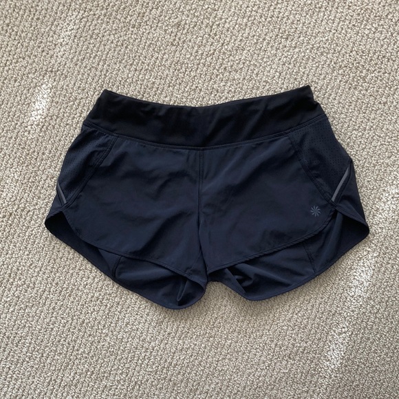NEW ATHLETA Run With It 3.5” Shorts Black Size XS Running Lined Activewear NWOT
